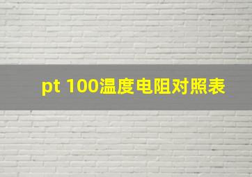 pt 100温度电阻对照表